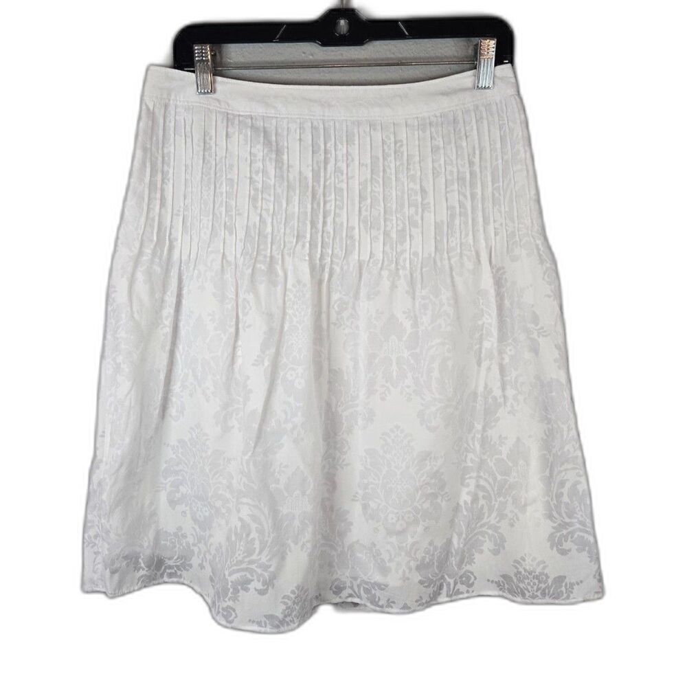 Ann Taylor LOFT Women's White Floral Flare Skirt Size 4